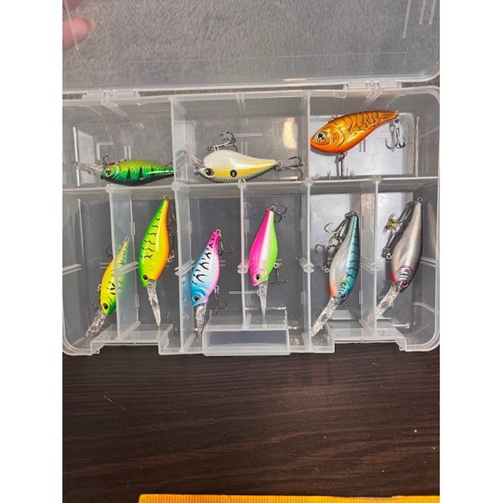 4 Berkley Flicker Shad 7M + Mixed Crankbait Fishing Lure Lot 9 Scheels Box